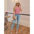 thumbnail image 4 of Womens Summer Tank Top Sleeveless Business Casual Outfits 2025 Basic Loose Dressy Work Shirt Pink M, 4 of 8