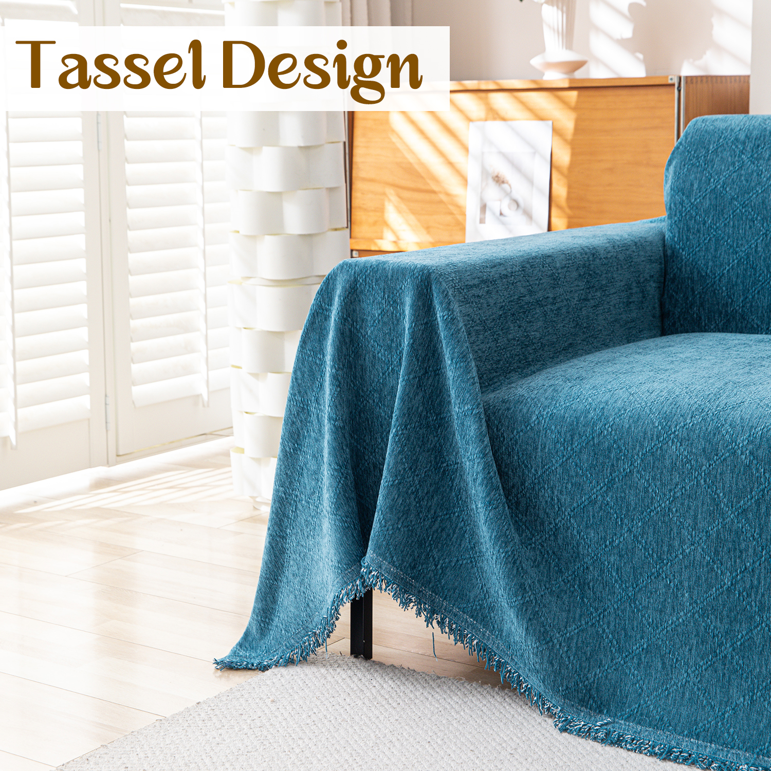 Jessy Home Sofa Cover Slipcover Couch Cover Protector Durable Multi-Function Furniture Cover for Pets Dogs Cats Home Decor Sofa Covers for Living Room 71"x 134"Deep Blue