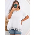 thumbnail image 5 of Cueply Plus Size Tops for Women Summer Casual Womens Short Sleeve Crew Neck Lace Shirts Tunic Blouses, 5 of 6