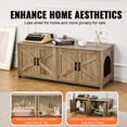 thumbnail image 4 of KFFKFF Dual Cat Litter Enclosure, Spacious Hidden Litter Box Cabinet, Double Chamber Wood Design, Fits Standard Litter Boxes, 47.2"L x 18.5"W x 19.7"H, Greige, 4 of 9