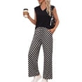 thumbnail image 3 of PINKSIR Two Piece Sets for Women Summer Outfits Oversized Wide Leg Crop Pants Lounge Sets Airport Beach Vacation Clothes, 3 of 10