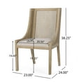 thumbnail image 3 of GDF Studio Wendell Rustic Fabric Upholstered Wood and Cane Dining Chairs, Set of 2, Beige and Natural, 3 of 8