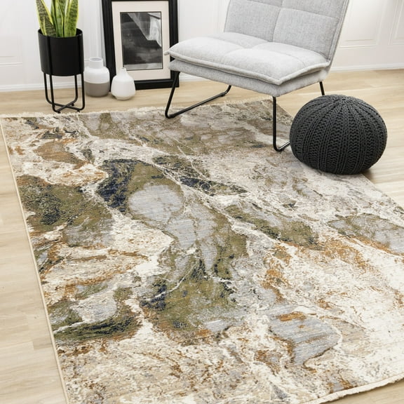 Rug Branch Contemporary Distressed, Organic Cream Indoor Area Rug - 8' x 10'