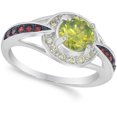 thumbnail image 4 of Bold Statement Yellow Cubic Zirconia Ring .925 Sterling Silver Band Jewelry Female Male Size 5, 4 of 4