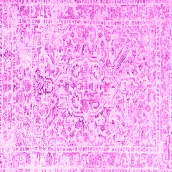 Ahgly Company Indoor Square Persian Pink Traditional Area Rugs, 8' Square