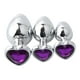 thumbnail image 4 of Juego de tapones anales en forma de corazón, 3 piezas de tapón anal de metal, tapón anal de juguete, tapones anales de metal construidos para precisión, 4 of 8