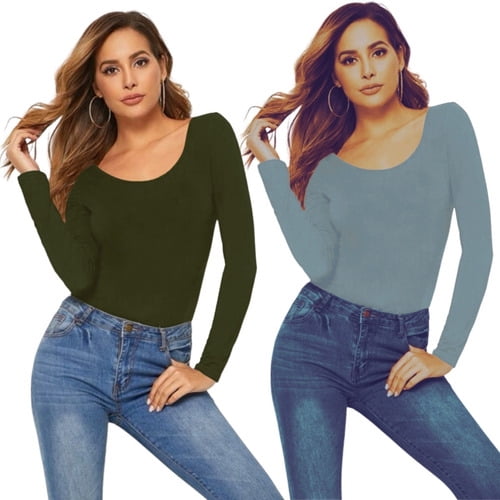 Pack 2 Blusas Mujer Manga Larga Interior Térmico Sueter Dama LOLE Blusa