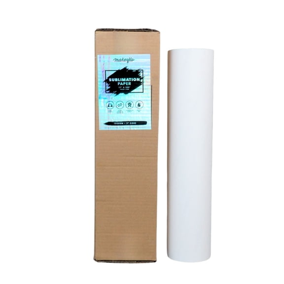 MakerFlo Sublimation Paper Roll 17" x 100", 120 GSM, High-Quality Heat Transfer Paper for Sublimation Printing