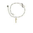 thumbnail image 2 of Delight Jewelry Goldtone Small Mom Script Silver-tone Paw Infinity Link Chain Bracelet, 6"+2" Extender, 2 of 3