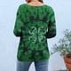 thumbnail image 2 of TaTaai Women's Fashion St. Patrick's Day Unstructured Print Loose Casual Round Neck 3/4 Sleeve T-Shirt Pullover Gift, 2 of 6