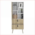 thumbnail image 2 of Dressers, Modern Tall Storage Dresser | White/Macadamia | Engineered Wood | Multicolor, 2 of 7