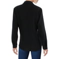 thumbnail image 2 of Calvin Klein Womens Gathered Detail Collared Button-Down Top, 2 of 2