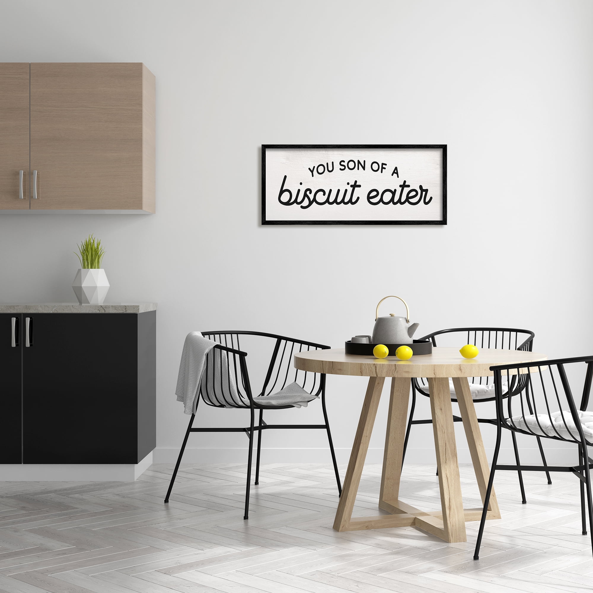 Stupell Industries You Son of a Biscuit Eater Funny Slang Typography Painting Black Framed Art Print Wall Art, 13 x 30