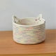 thumbnail image 5 of Small Woven Basket, Colorful Storage Basket, Desktop Storage Basket Hand-Woven Cotton Rope Storage Basket B, 5 of 5