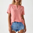 thumbnail image 3 of Womens Tees Short Sleeve Crewneck Oversized T Shirts Casual Loose Fit Lightweight Summer Tops Everyday Outfit, 3 of 5