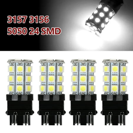 TSV Super Bright 3157 LED Light Bulbs 27SMD 6000K White Pack of 4, Brake Lights, Reverse Lights, Reverse Tail Lights, Turn Signal Led, 3056 3156 3057 3157 4157 LED