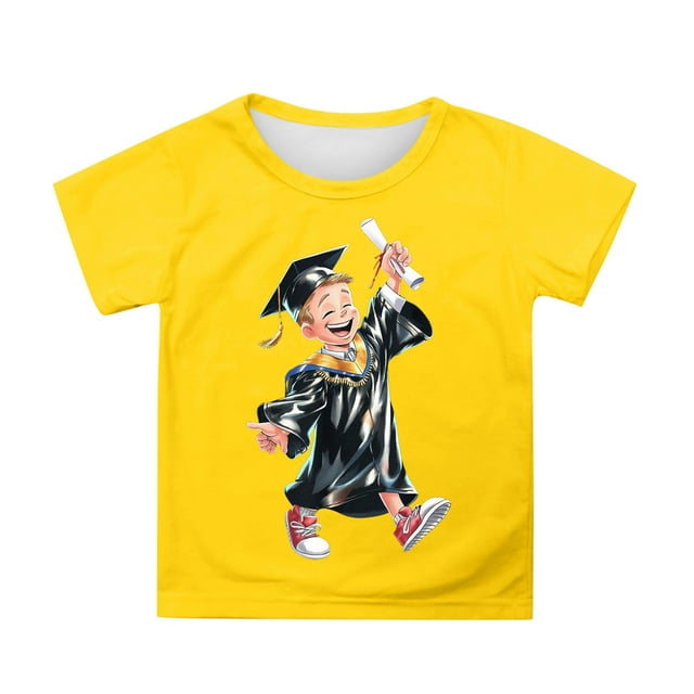 Hiiyo T-Shirt Graphique de Collation des Grades pour Grandes Filles, Manches Courtes, Col Rond, Tailles 3-13