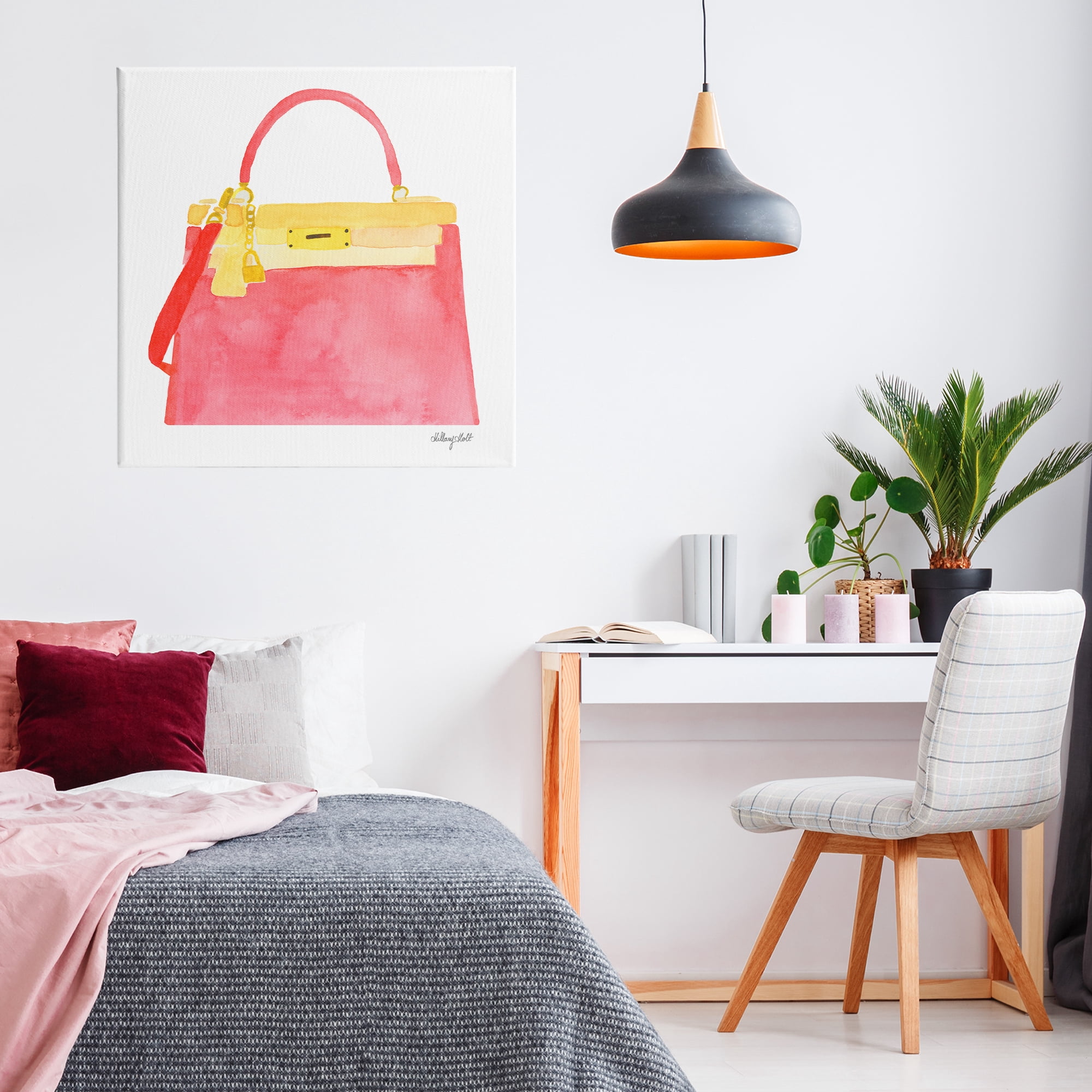Stupell Industries Elegant Coral Handbag Canvas Wall Art, design by Hillary Holt
