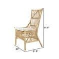 thumbnail image 5 of Benjara 23" Rattan Dining Side Chair- Soft Padded Seat- Natural Brown- White, 5 of 5