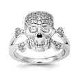 thumbnail image 1 of Sterling Silver Rhodium-plated & CZ Skull Ring - Size 6, 1 of 3