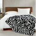 thumbnail image 6 of Home Soft Things Animal Print Flannel Fleece Blanket - Black White Zebra - Queen (90" x 90"), 6 of 10