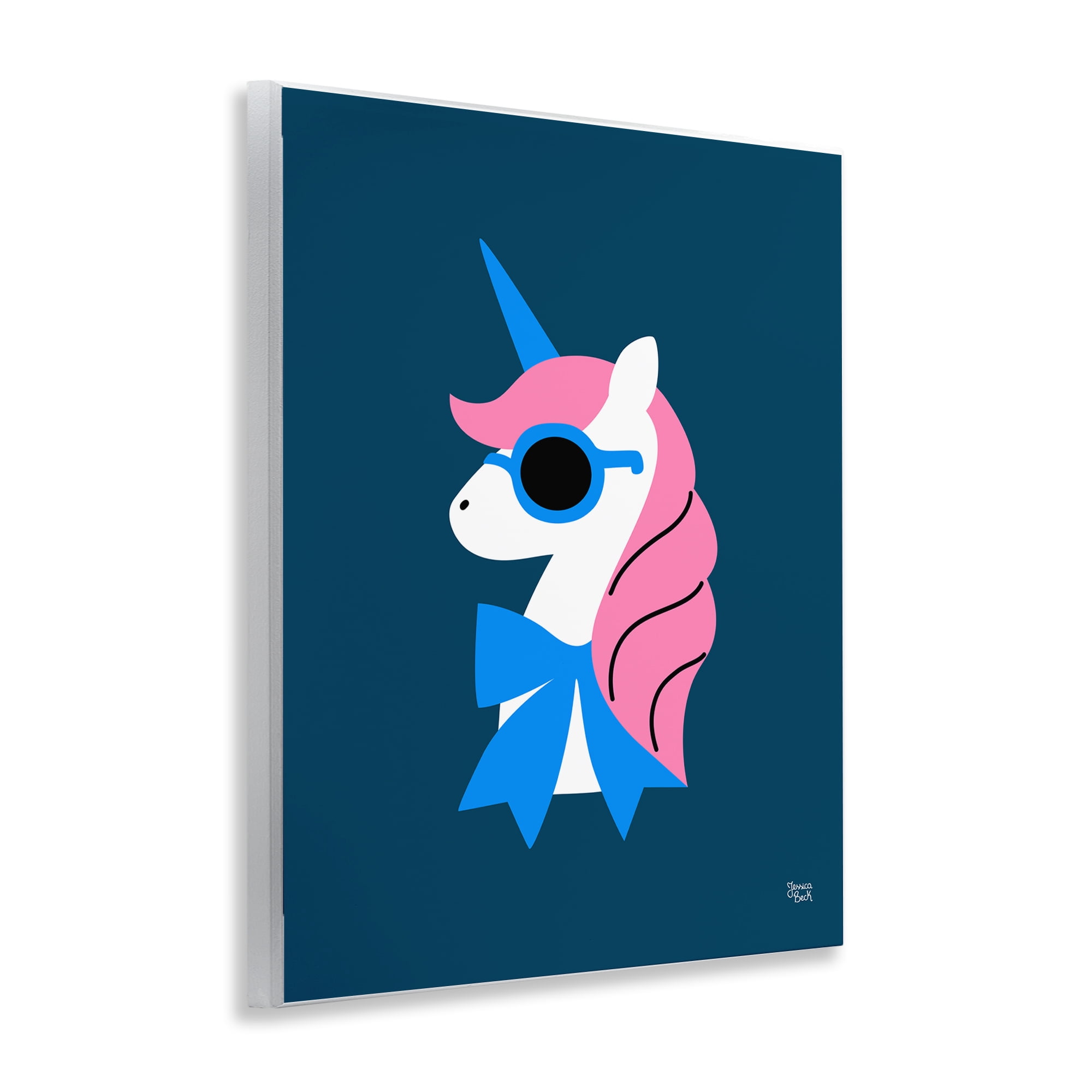 Stupell Industries Stylish Unicorn in Sunglasses Fantasy & Sci-Fi Painting Unframed Art Print Wall Art, 11 x 14