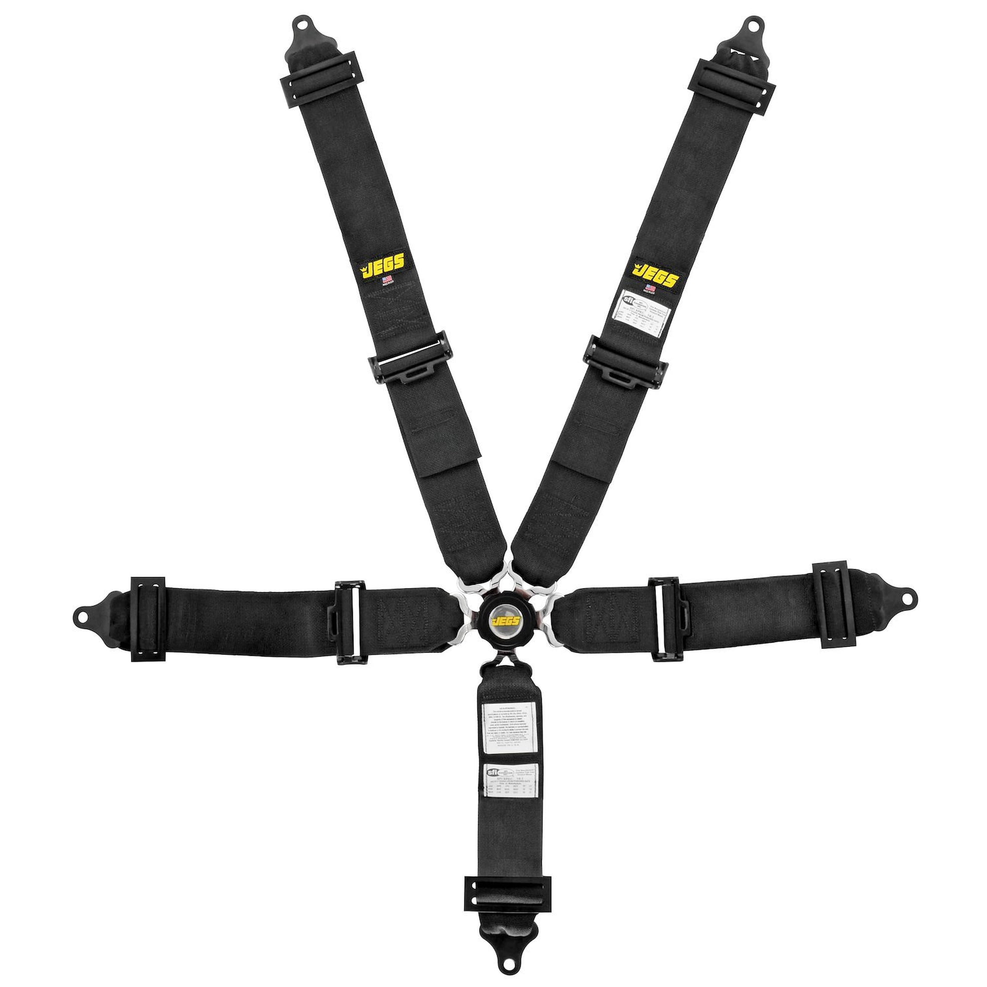 JEGS Black Cam Lock Ultra Series Harness 5-Point Design