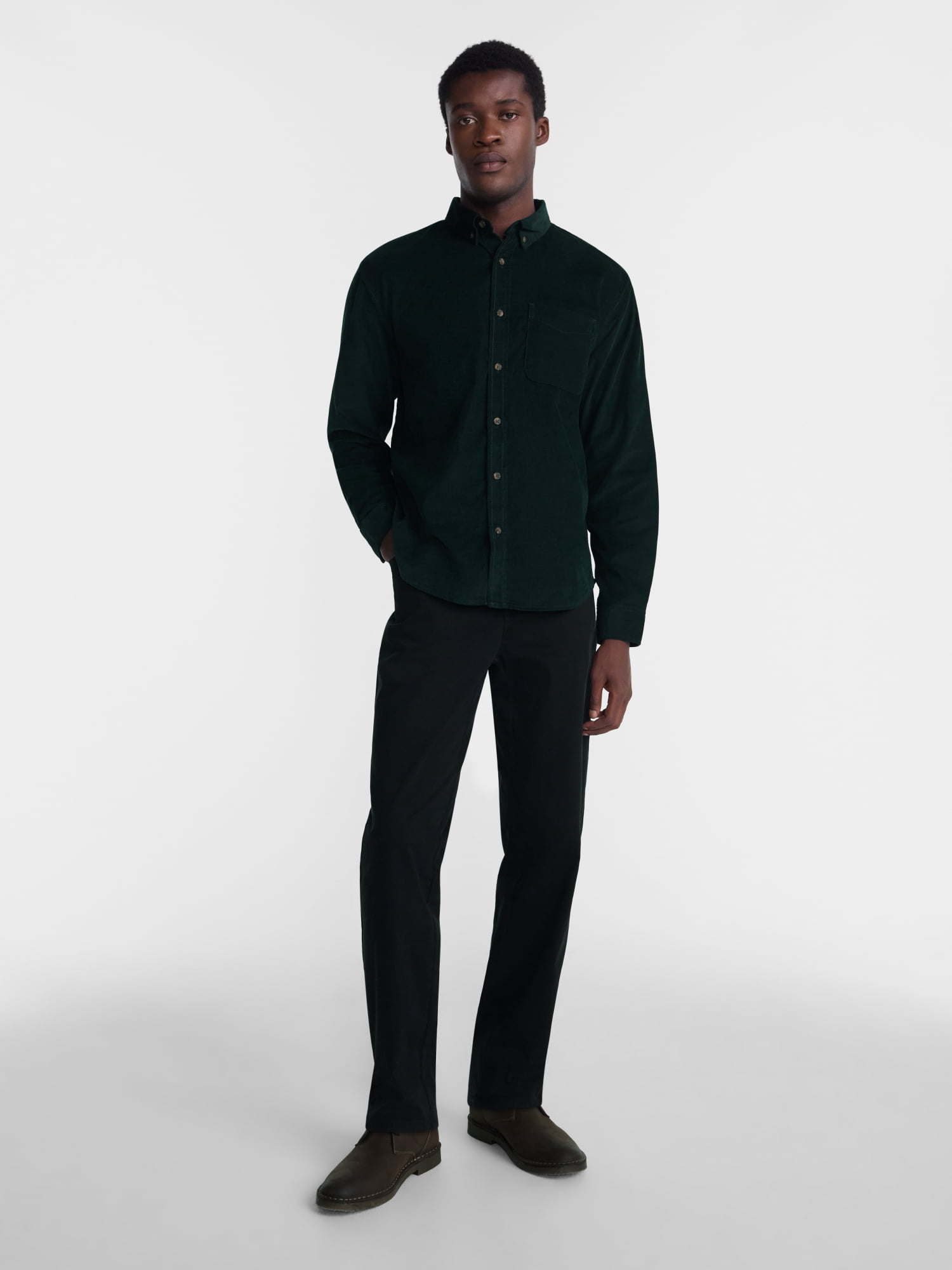 George Men's Corduroy Shirt with Long Sleeves, Sizes S-3XL