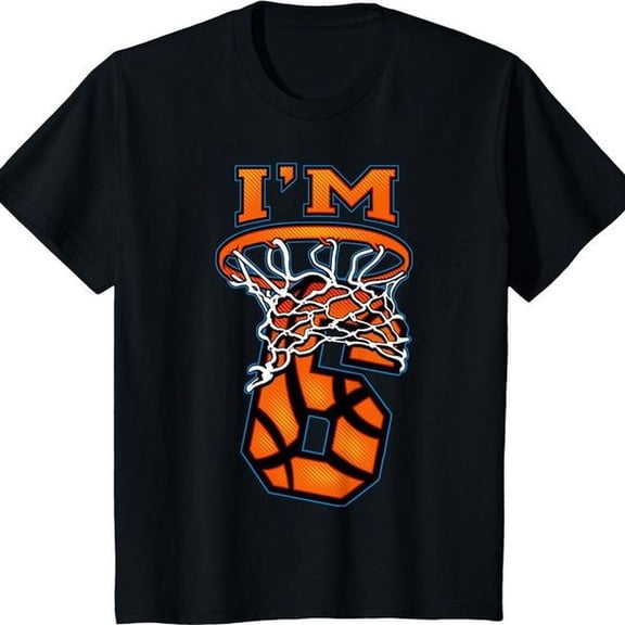 6th Birthday Basketball I'm 6 Boy Girl 6th Birthday T-Shirt