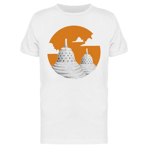 Temple, Scribble Art T-Shirt Men -Image by Shutterstock, Male Medium