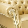 thumbnail image 4 of ACME Dresden Loveseat w/3 Pillows in Bone Synthetic Leather & Gold Patina, 4 of 8