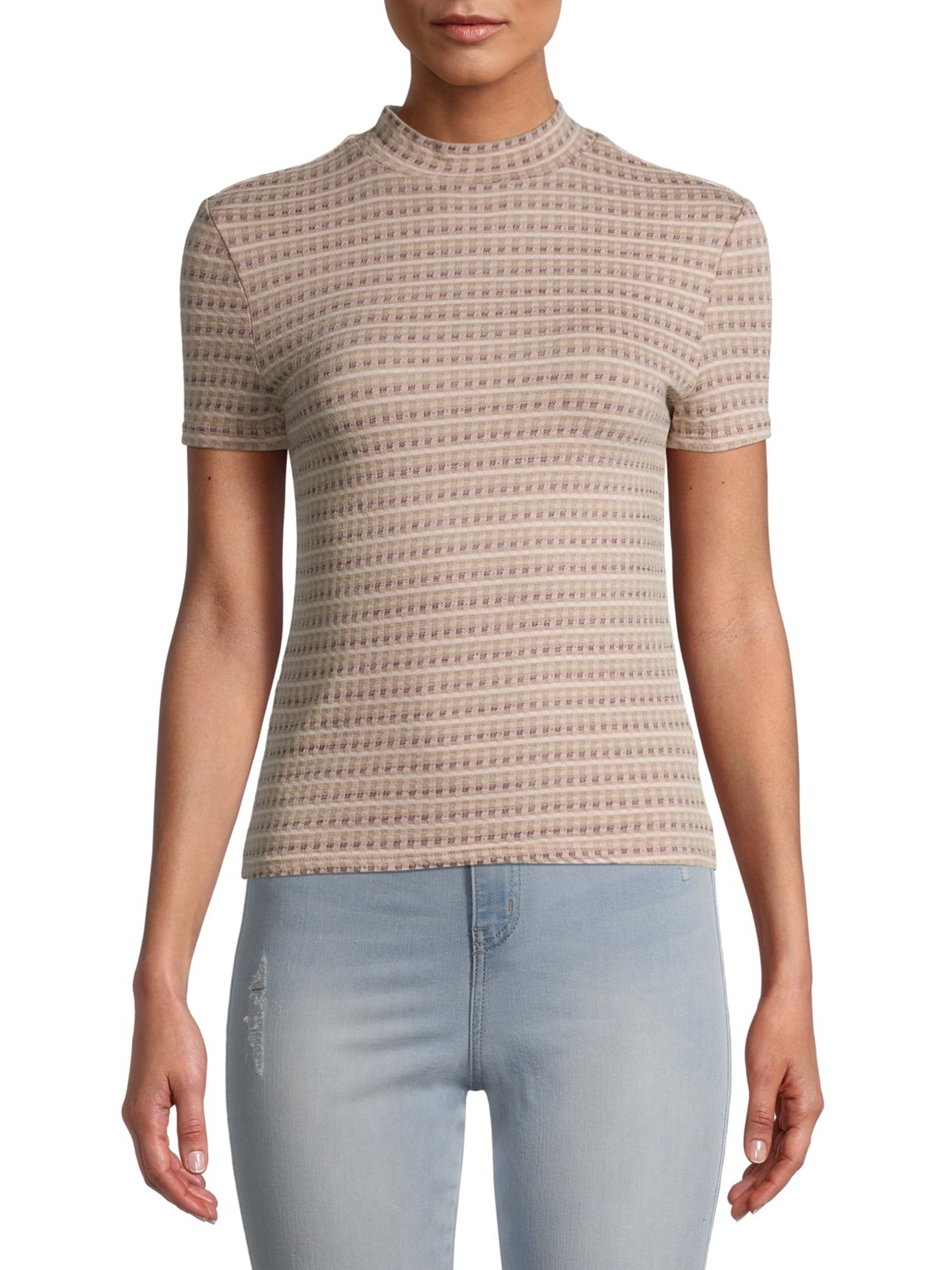 no boundaries mock neck tee