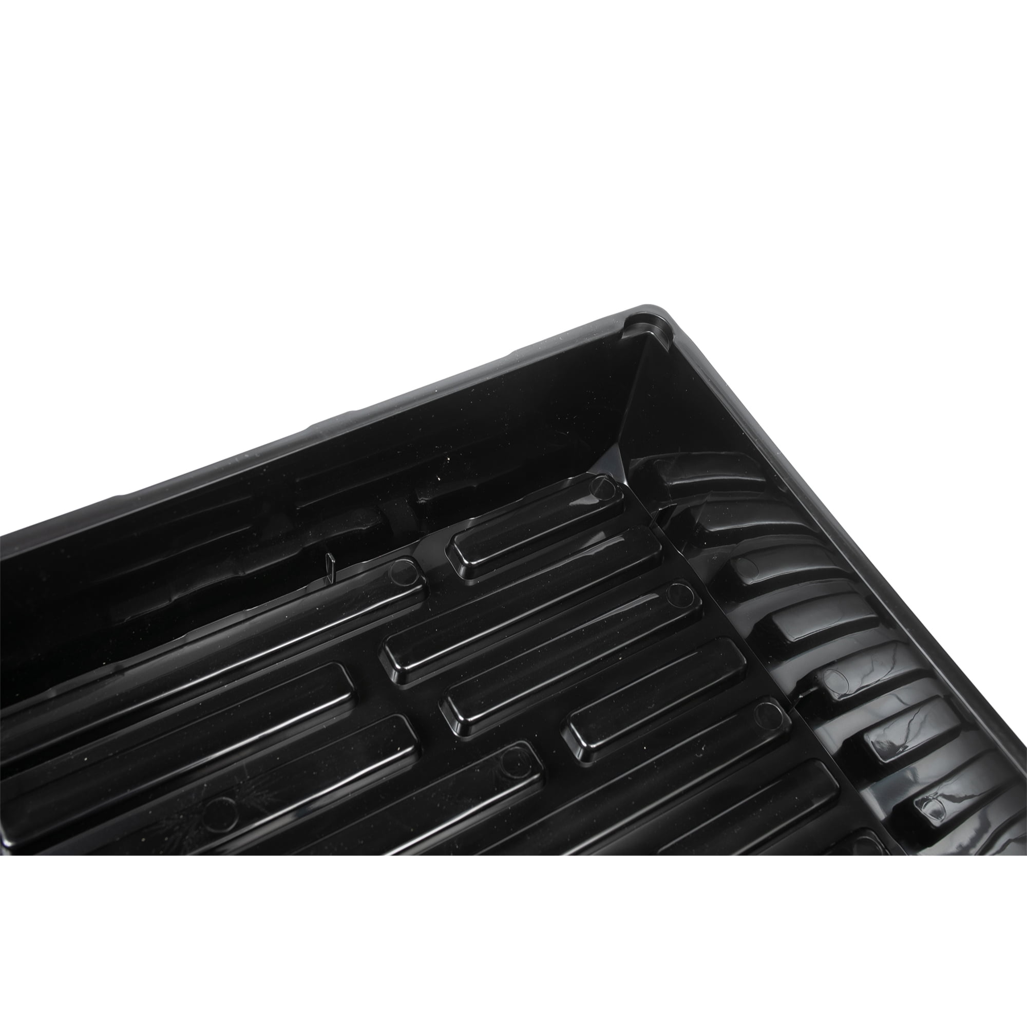 SUNPACK 10” x 20” Mega Plastic Seed Starting Tray, Black, 2.5” - No Drainage Holes, Ideal for Greenhouses or Indoor Gardening - Made of Thick, Strong Plastic