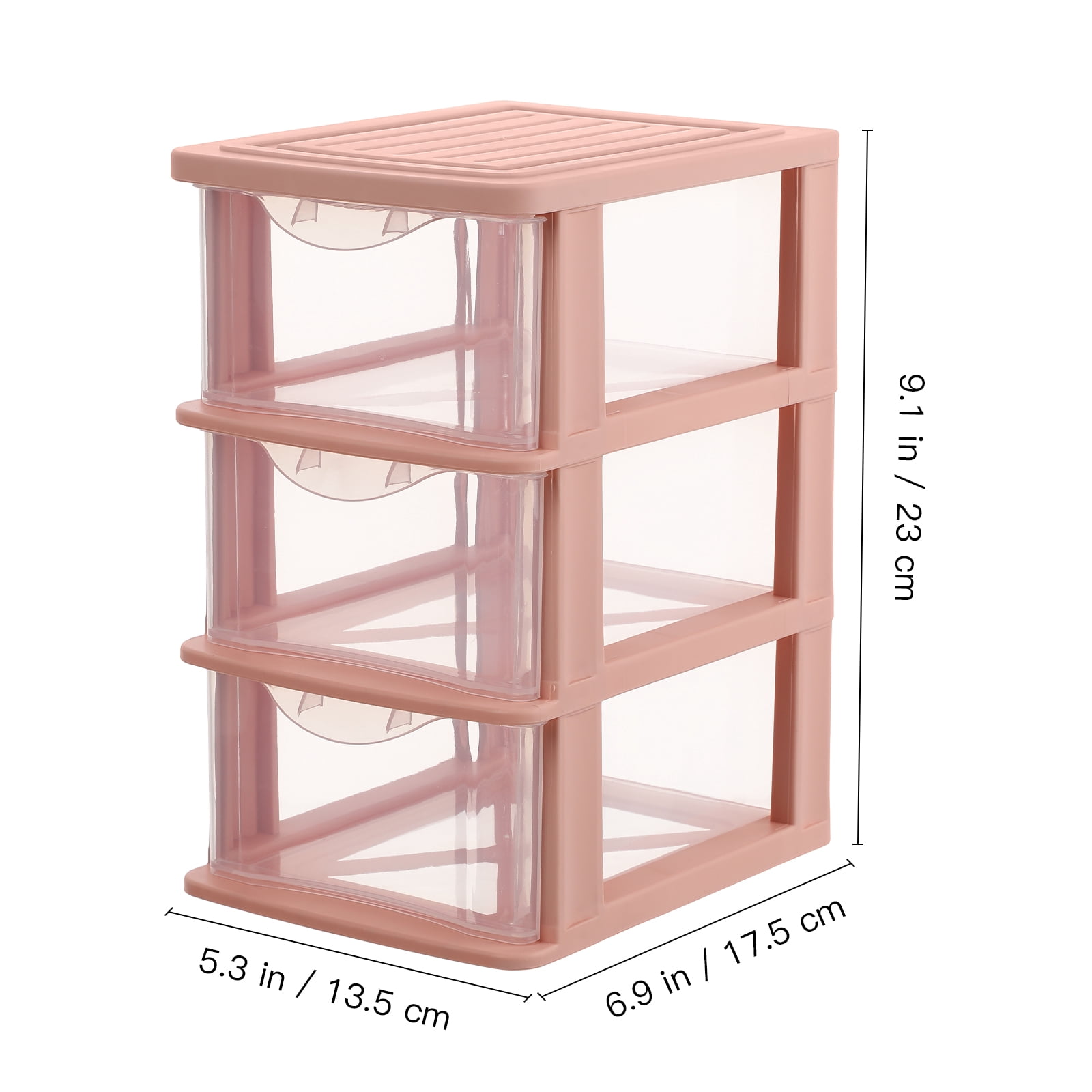 Monyance small storage drawers Plastic 3 Drawer Storage Organizer - Clear Desktop Unit(9.06X6.89X5.31Inches)