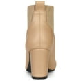 thumbnail image 4 of BLISSFUL STEP Women's Chelsea Square Toe Block Heels Boots, 4 of 7