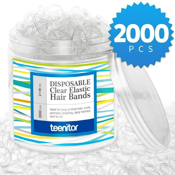 Clear Elastic Hair Bands, Teenitor 2000pcs Mini Hair Rubber Bands with