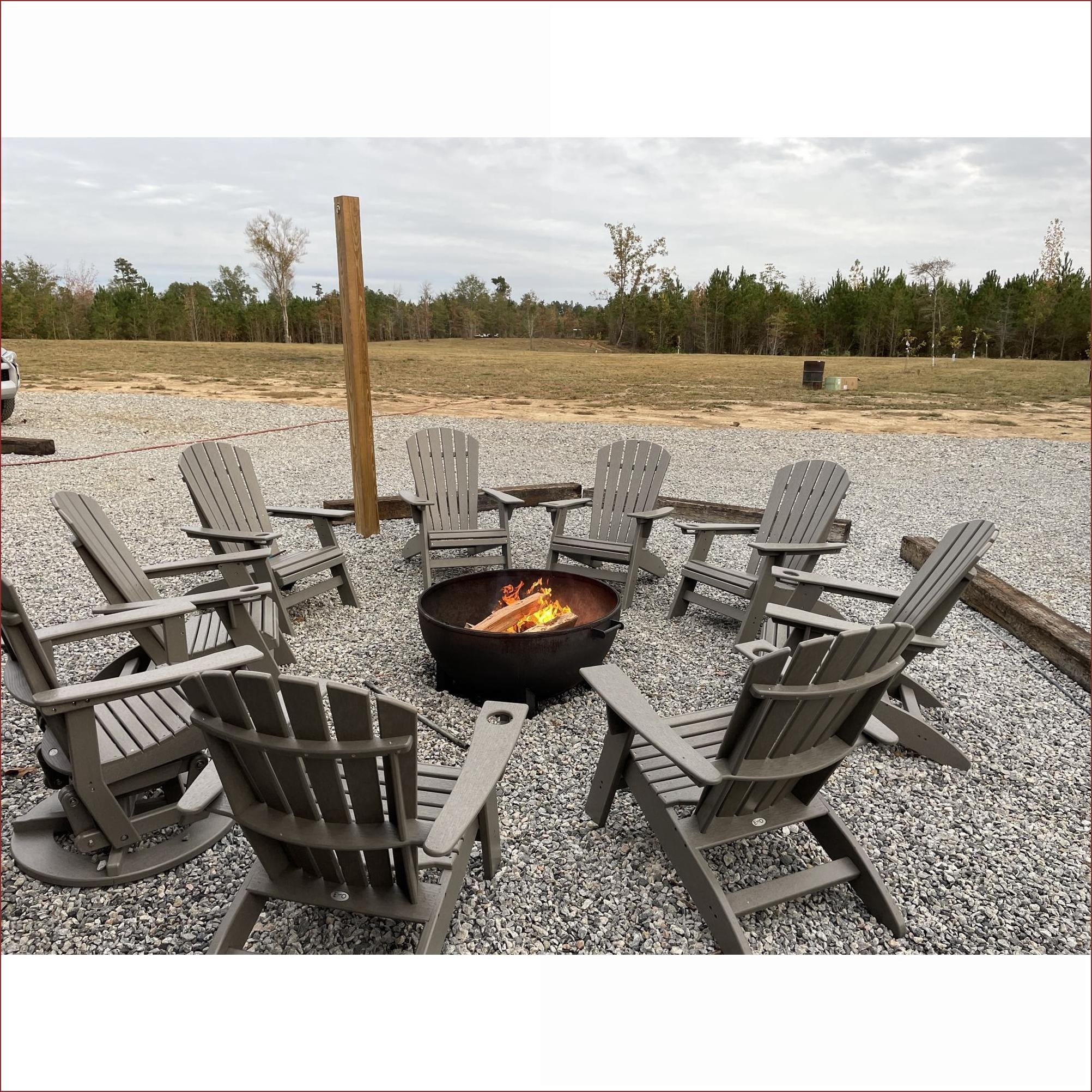 Outdoor Adirondack Chair | Traditional Style | For Patio Poolside Garden Relaxation | Dark Gray | HDPE