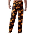thumbnail image 4 of Garbnen Mens Halloween Pajama Pants Pumpkins Print Sleep Pants Men Elastic Waist Drawstring Comfy Fall Winter Wide Leg Lounge Pants for Men S, 4 of 4