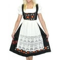 thumbnail image 2 of Dirndl Trachten Haus 3 Piece Long German Oktoberfest Dirndl Cotton Dress for Womens and Girls - Black, 2 of 13