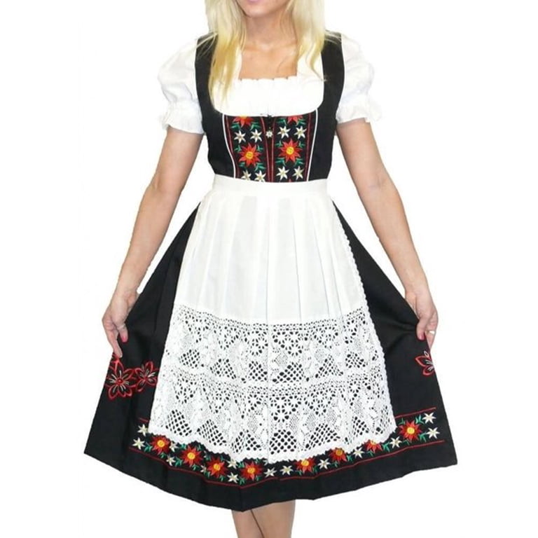 cotton dirndl dress Traditional Dirndl Dress