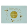 thumbnail image 2 of Honeycomb Cutting Board, Hive Design with Dashed Lines and Bees and Honey Lettering in Cursive, Decorative Tempered Glass Cutting and Serving Board, in 3 Sizes, by Ambesonne, 2 of 5