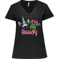 thumbnail image 3 of Inktastic It's My Birthday Unicorn Women's Plus Size V-Neck T-Shirt, 3 of 5