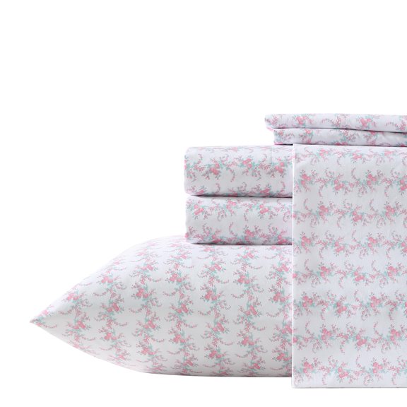 Betsey Johnson Trailing Bouquet Rose Twin Sheet Set, Soft Easy-Care Bedding, Machine Washable