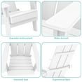 thumbnail image 4 of Sonerlic 4 Peaks Folding Outdoor Patio Adirondack Chair Wide Armrest for Lawn and Beach,White, 4 of 8