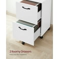 thumbnail image 4 of VASAGLE White File Cabinet, Modern 2 Drawers, Rolling Filing Cabinet Wood Storage Shelf for Home Office, 4 of 10
