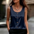 thumbnail image 2 of VBVC Women's Satin V Neck Tank Tops, Ladies' Sleeveless Pleated Dressy Blouses, Elegant Office Work Silky Camisole Tops For Women, Navy , S-3XL, 2 of 7