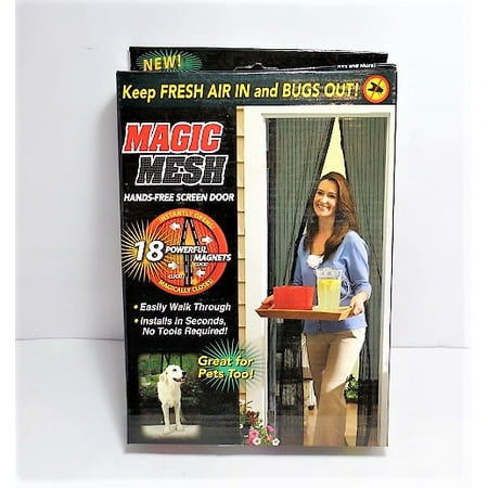 As Seen On Tv Magic Mesh Hands Free Magnetic Screen Door 83 X 39 Black