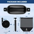 thumbnail image 6 of FAIZHI Boat Fenders 4 Pack, Boat Bumpers Fenders with 4 Ropes, Inflatable Ribbed Marine Boat Bumpers for Pontoon Boat Fenders Inflatable, Black, 6 of 8