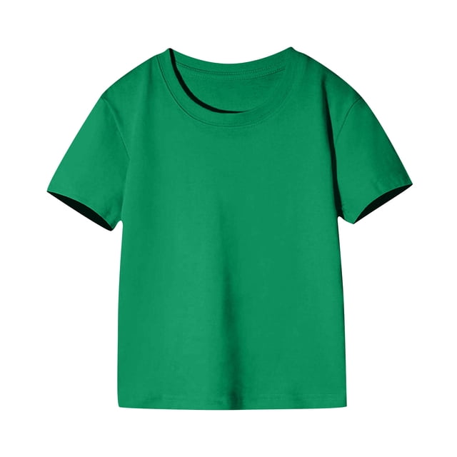 FAIWAD Unisexe Garçons Filles Manches Courtes Hauts Bébé Col Rond Été Coton Couleur Unie Hauts
