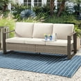 thumbnail image 2 of Meetleisure 3-Seat Patio Wicker Sofa with Removable Cushions, Beige, 2 of 8